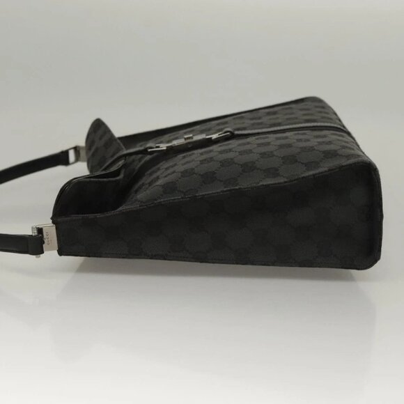 GUCCI GG Canvas Jackie Shoulder Bag Black Silver 001 3355 1781 Auth 133986 - Picture 5 of 16